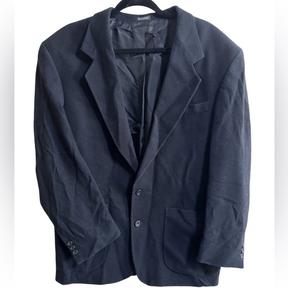 Vintage Black Unbranded Blazer Jacket • Unisex Look • Classic Black - Picture 2 of 8